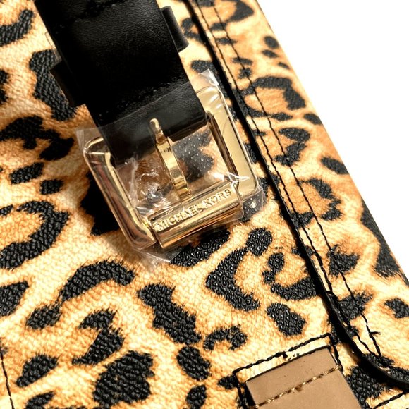Michael Kors Leopard Print Belt Bag Fanny Pack Saffiano Leather L XL NWT main image 8